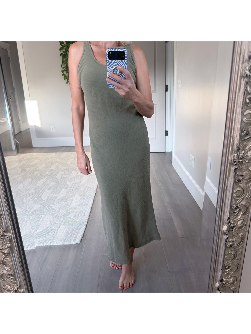 Free People Olive Green Sleeveless Maxi Dress Size S